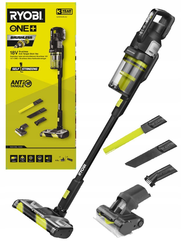Odkurzacz pionowy Ryobi RASV18BL-0 – Wydajność i nowoczesność w Twoim domu