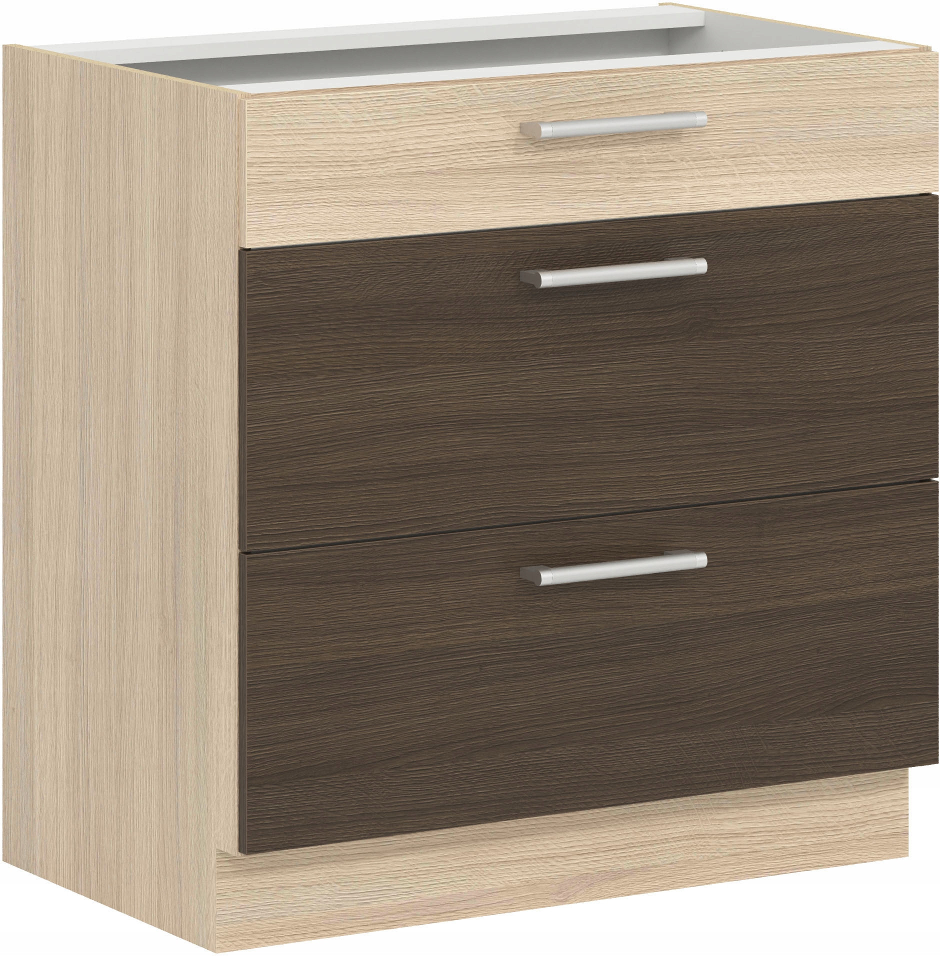 Szafka dolna kuchenna z trzema szufladami MODENA MD28/D80S3 rijeka ciemna – Idealne rozwiązanie do Twojej kuchni