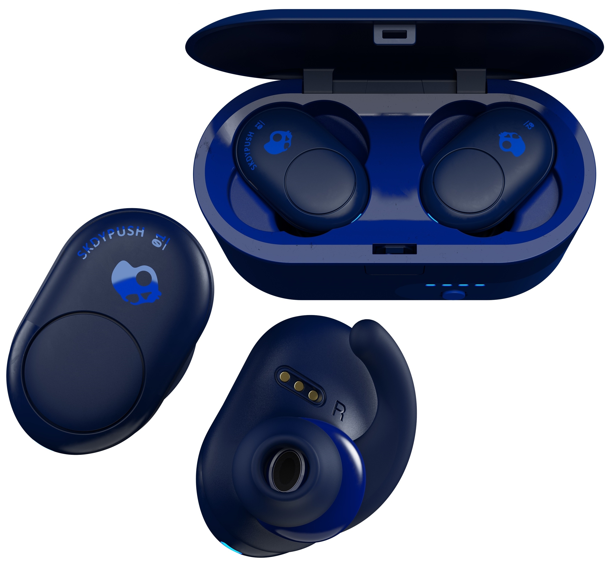 Słuchawki dokanałowe Skullcandy Push S2BBW – Niebieskie, bezprzewodowa jakość dźwięku