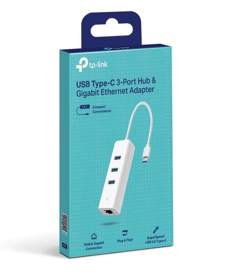 TP-Link UE330C – Adapter USB 3.0 Type-C z Gigabitowym Ethernetem i 3-portowym HUB-em