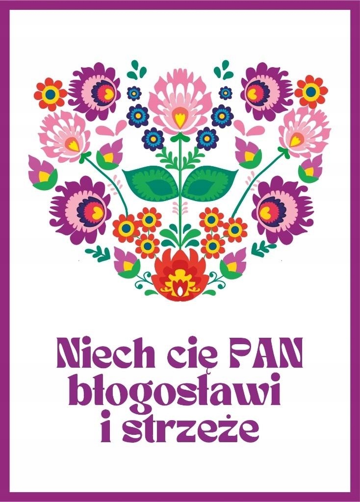 Karnet - Niech Cię Pan - folklor – Wyjątkowa kartka okolicznościowa
