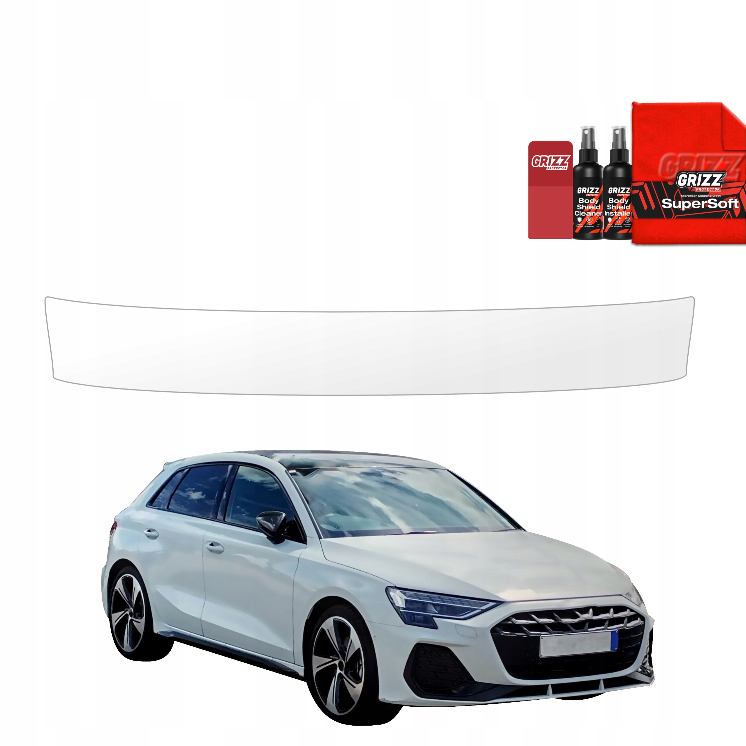 Folia ochronna na próg bagażnika GrizzGlass BodyShield do Audi A3 8Y Hatchback 5D (2024-2026) – Idealna ochrona dla Twojego auta