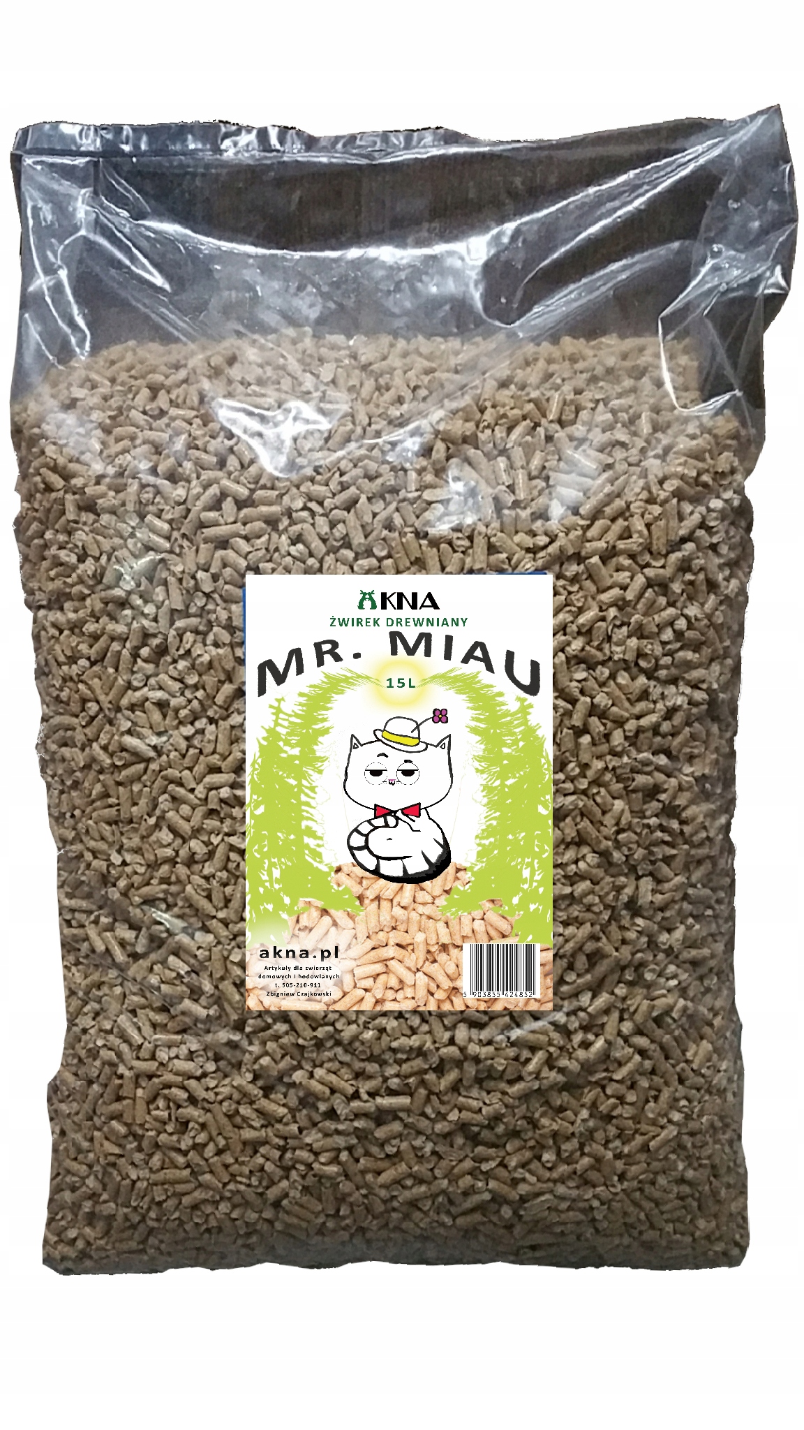 MR. MIAU 15L – Drewniany żwirek dla kotów i gryzoni