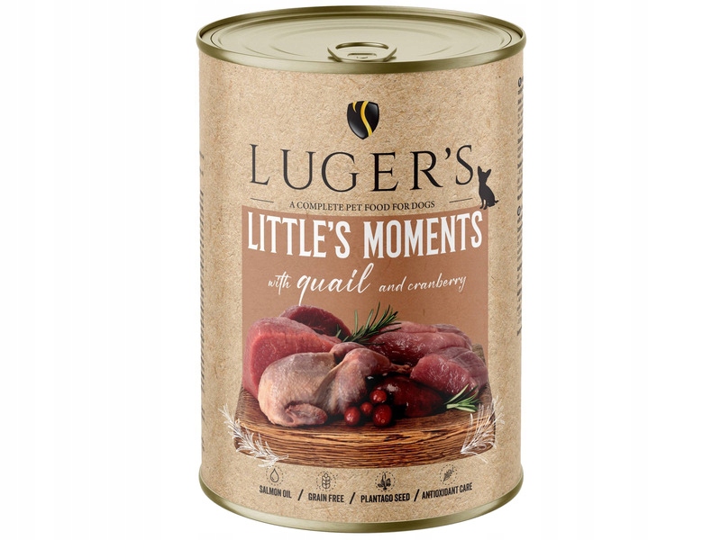 Karma mokra dla psów małych ras Luger's Little's Moments z przepiórką i żurawiną 400 g – Pełnowartościowy posiłek dla Twojego pupila