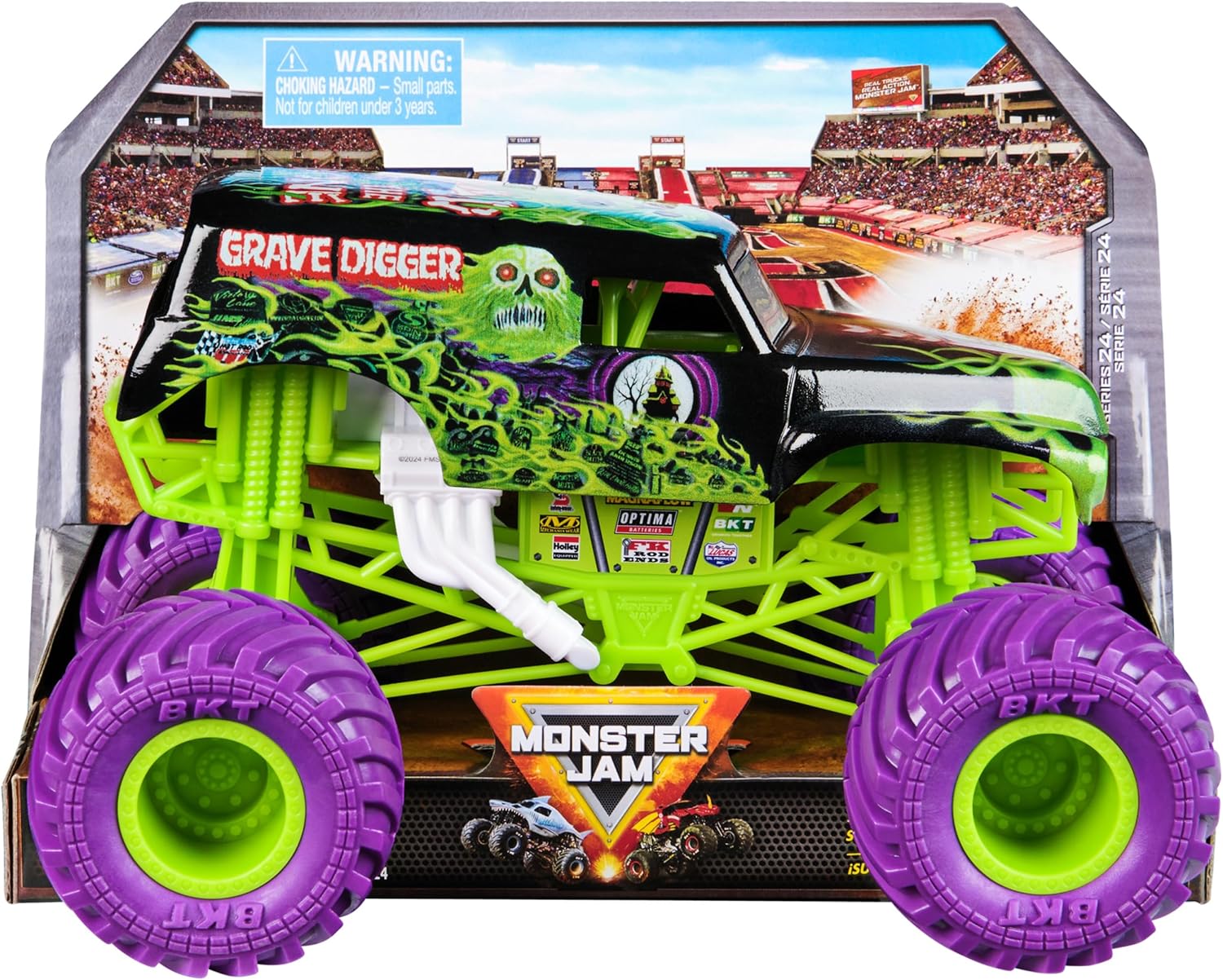 Monster Jam 1:24 Die Cast - Grave Digger – Oficjalny monster truck dla dzieci
