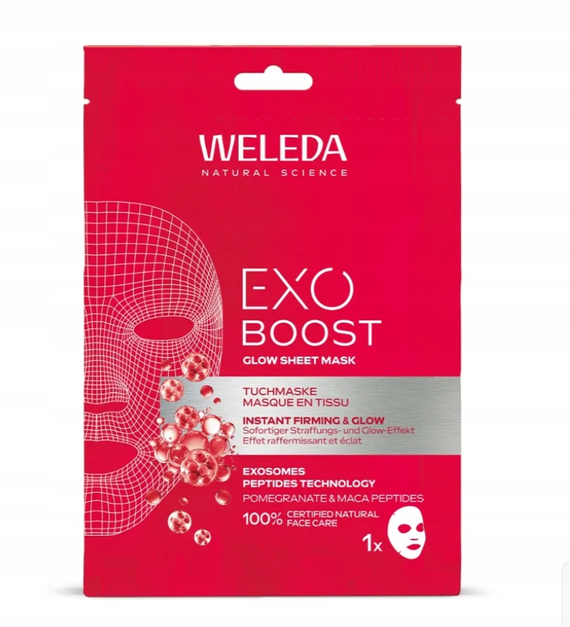 WELEDA Exo Boost Glow Sheet Mask – Maska w płachcie dla promiennej skóry
