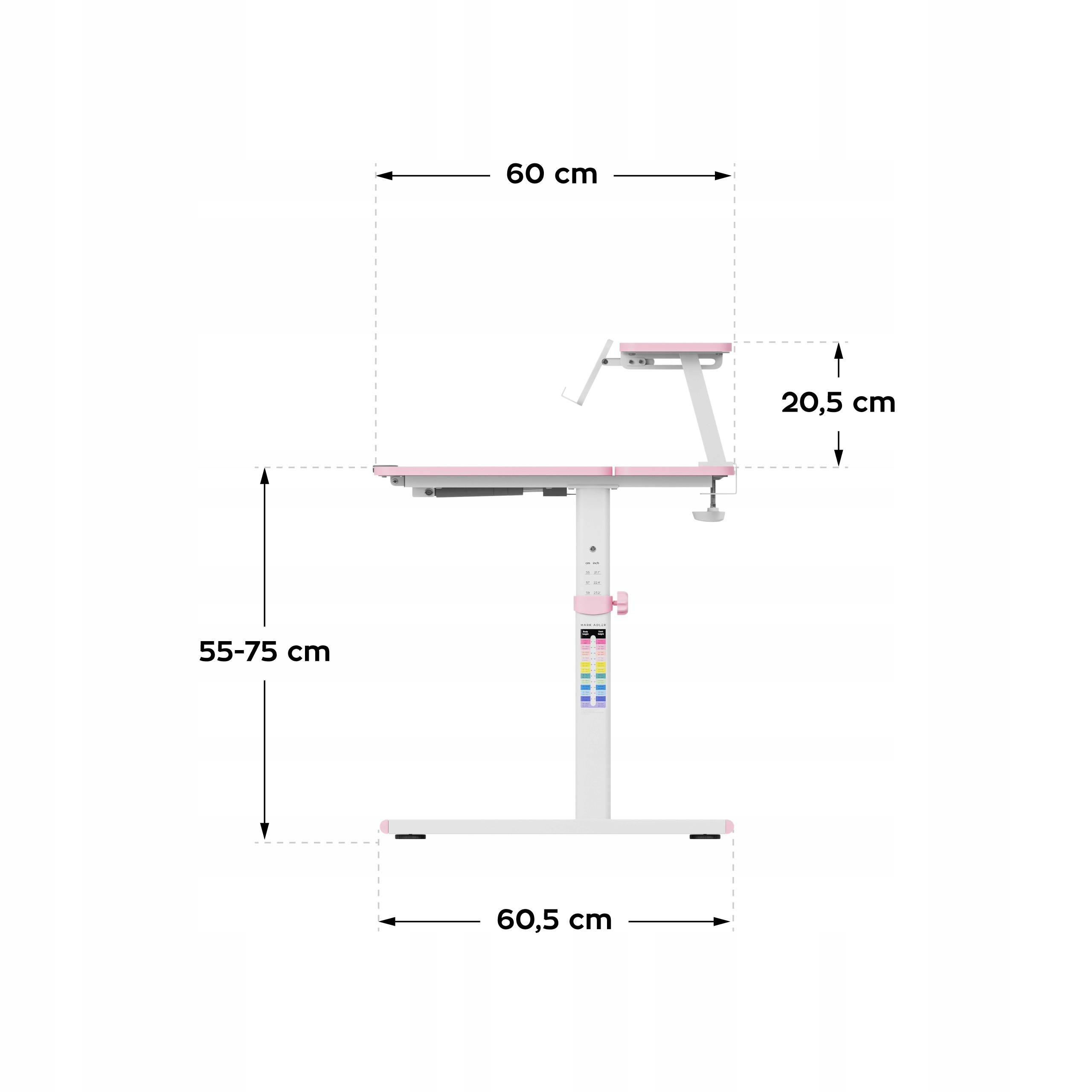 Ergonomiczne warunki pracy – Pochylenie blatu do 40°