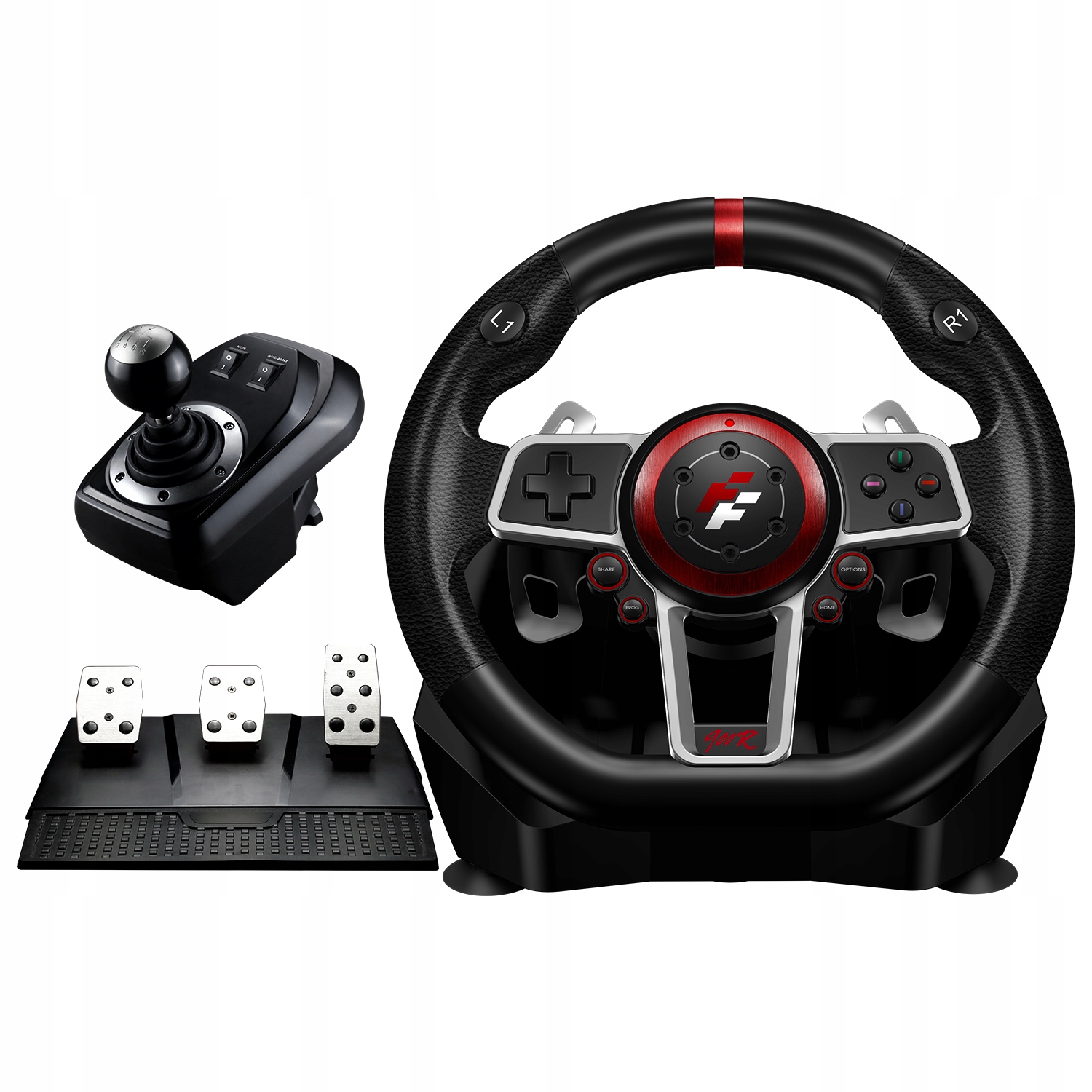 FLASHFIRE ES900R - Kierownica 900° PC/PS4/Xbox/Switch z 3 pedałami i 6 biegami