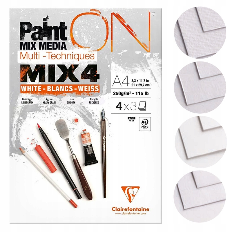 Blok A4 białych papierów Mix4 250g – Idealny wybór dla młodych artystów