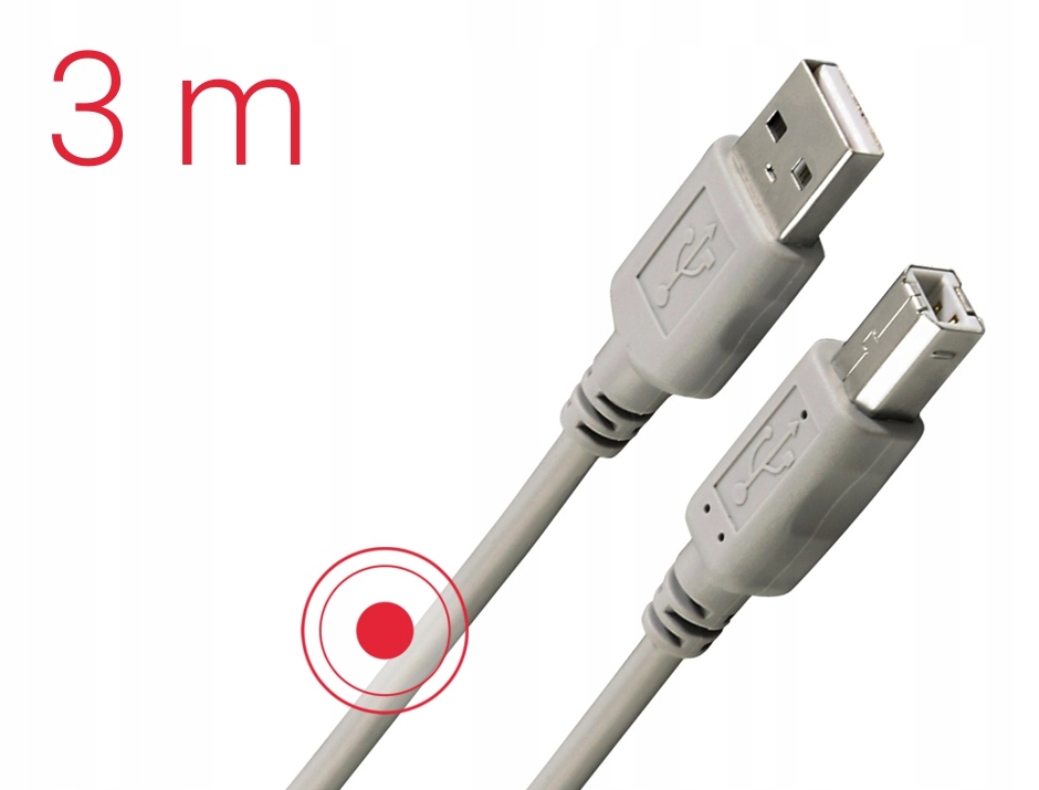 Hama USB-A - USB-B 3 m Szary – Idealne połączenie dla Twojego sprzętu