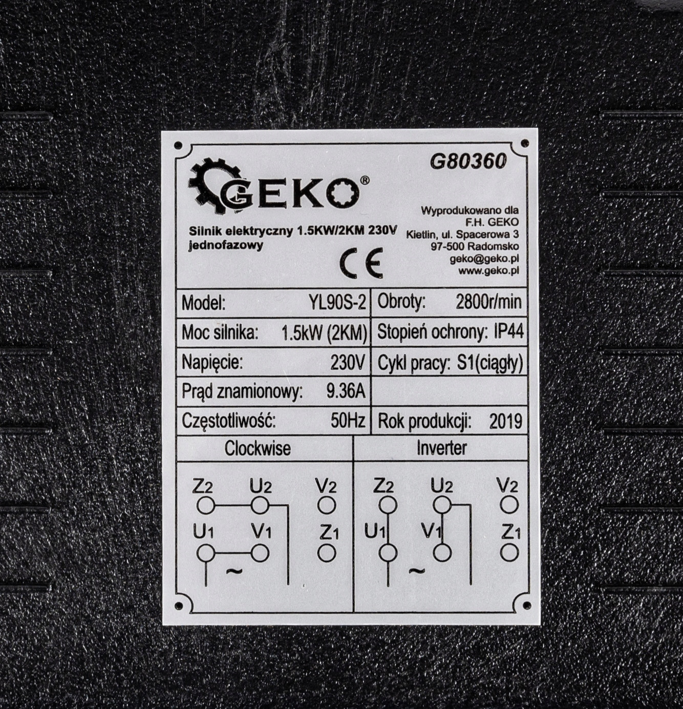 Silnik elektryczny Geko 1.5KW/2KM 230V – Wydajność i niezawodność