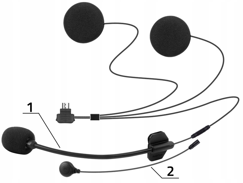 Hybrydowy zestaw słuchawkowy z dwoma mikrofonami