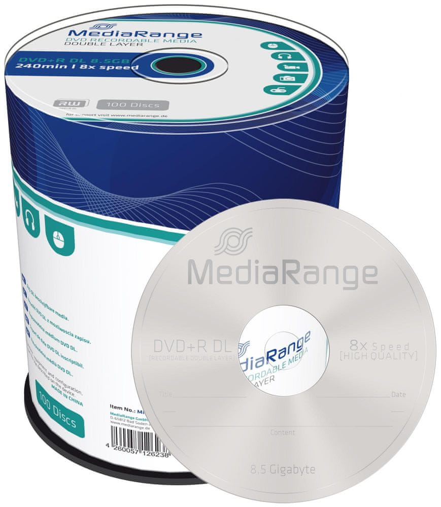 MediaRange DVD+R 8.5GB 100 szt. – Wysokiej jakości nośnik do zapisu danych