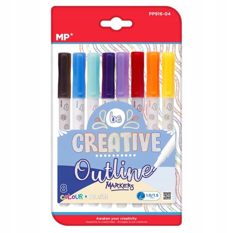 Markery z podwójną linią 8 kolorów – Idealne do biura i kreatywnych projektów