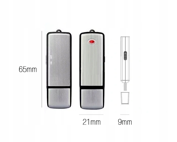 Miniaturowy dyktafon USB z wysoką jakością nagrywania
