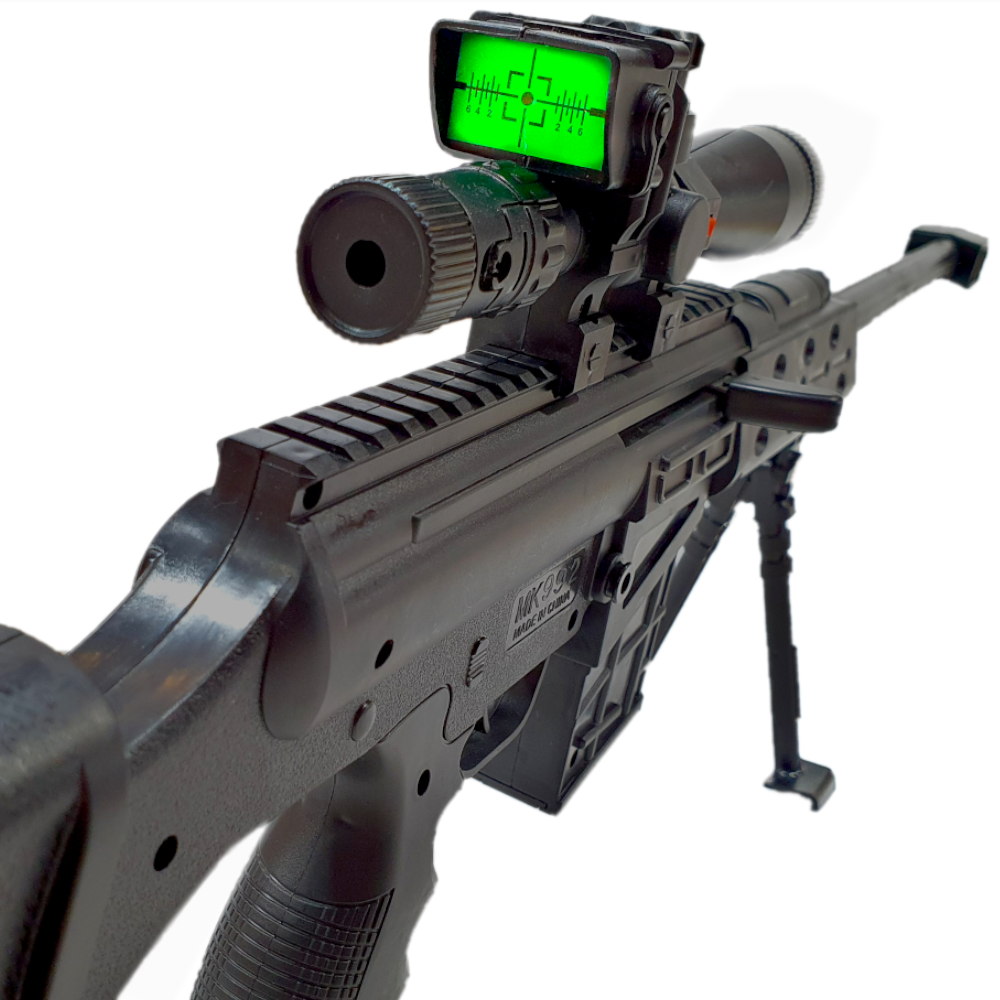 Karabin Snajperka Na Kulki 6mm Replika ASG z Laserem i Atrapą Kolimatora TOMDORIX