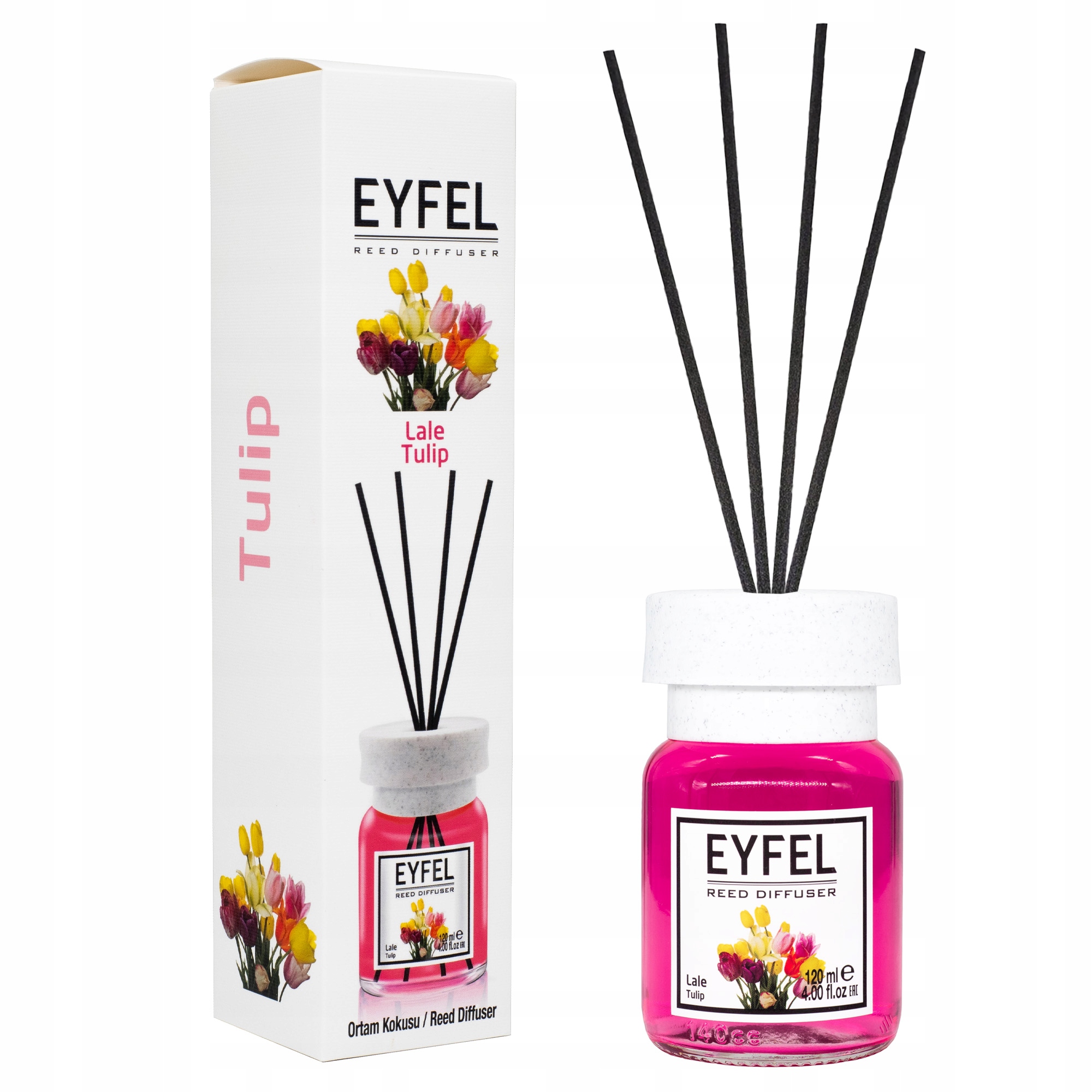 Dyfuzor zapachowy z patyczkami Tulipan 120ml – Elegancja i świeżość w Twoim wnętrzu