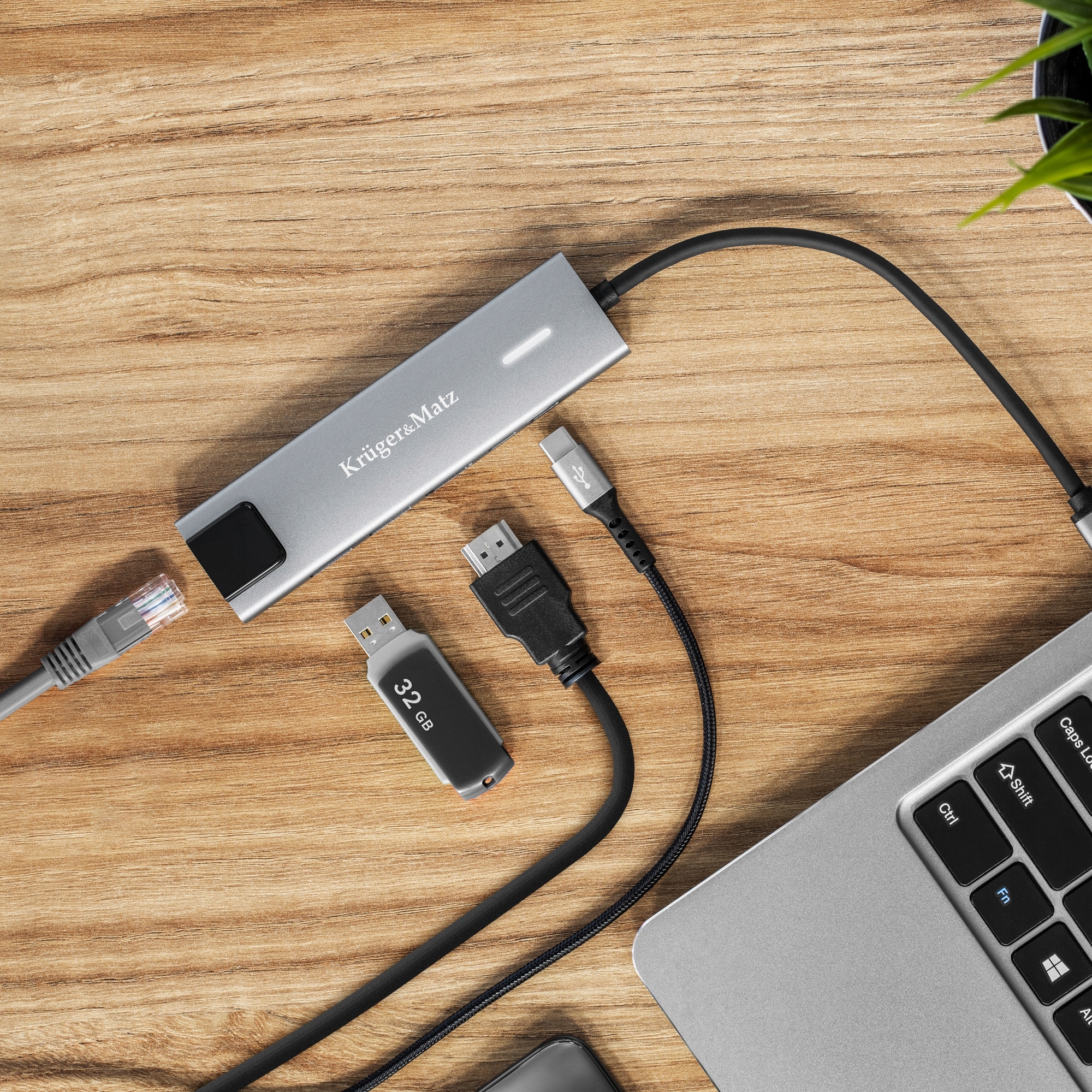Adapter (HUB) USB typu C na HDMI/2x USB3.0/2x USB typu C/RJ45 – Zwiększ możliwości swojego urządzenia