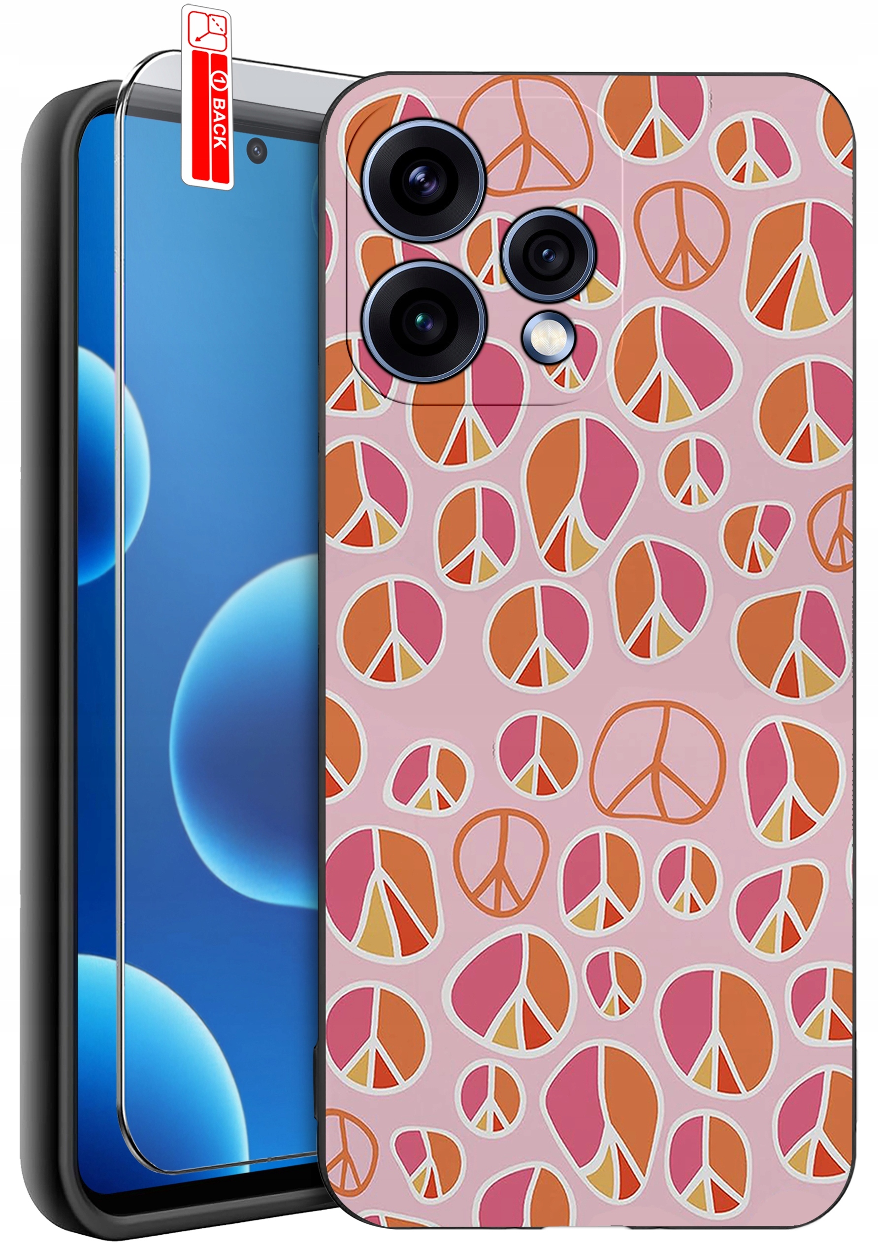 Do Oppo Reno15 5G – Wzory Silikonowe Matt Case z Szkłem Hartowanym 9H