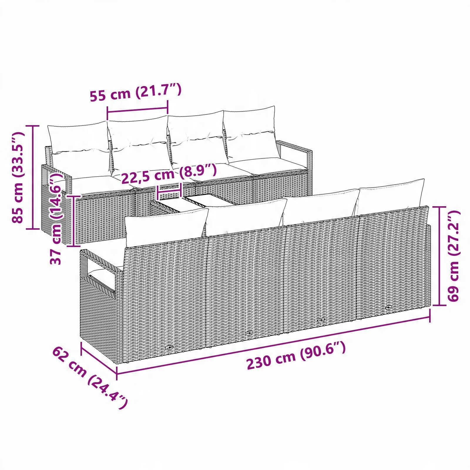 Nowoczesny design z czarnego polirattanu