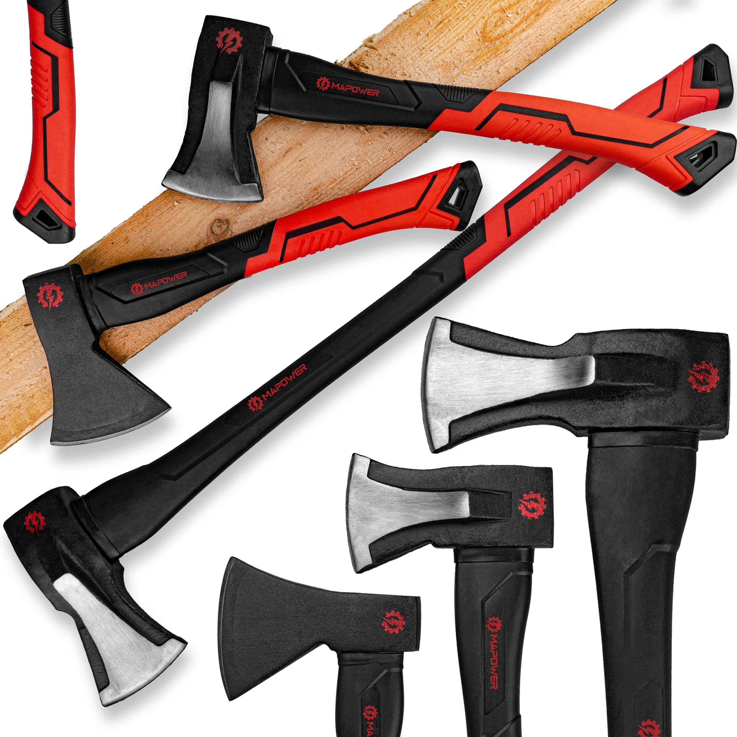 MaPower MAPOWER MPAX-S3 Siekiera Rozłupująca – Zestaw 3 siekier do łupania drewna