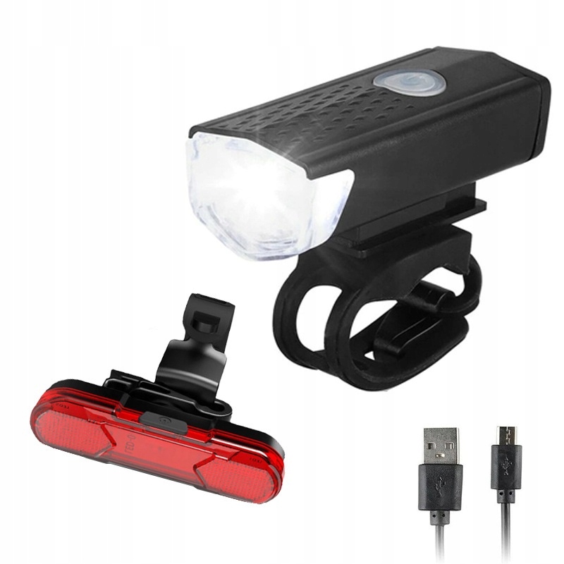 Lampka LED Rowerowa Zestaw Przód Tył Przednia USB – Bezpieczna jazda po zmroku