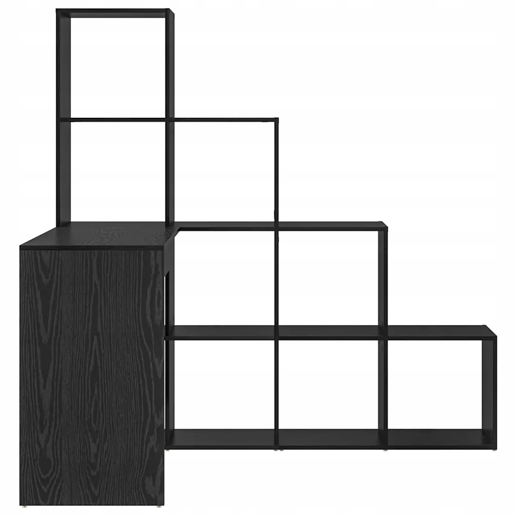 Biurko narożne z półką Czarny dąb 101,5 x 149,5 x 149,5 cm – Idealne rozwiązanie do Twojego biura