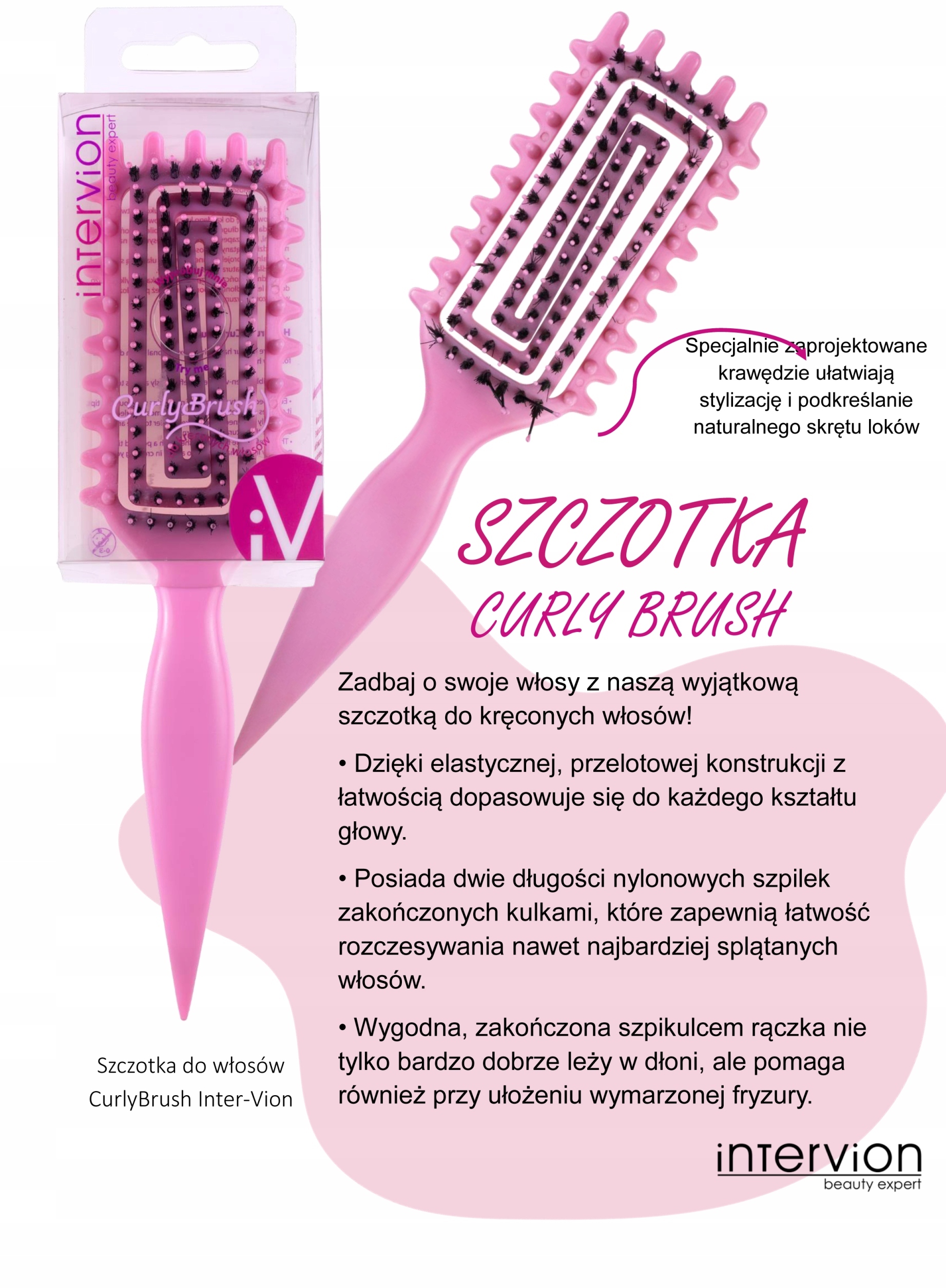 CurlyBrush – Szczotka do włosów kręconych od Intervion