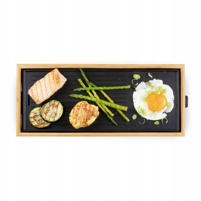 Elektryczny grill stołowy DOMO DO9270G Plancha Grill Bamboo Style 'Just Us' – Styl i funkcjonalność w Twojej kuchni