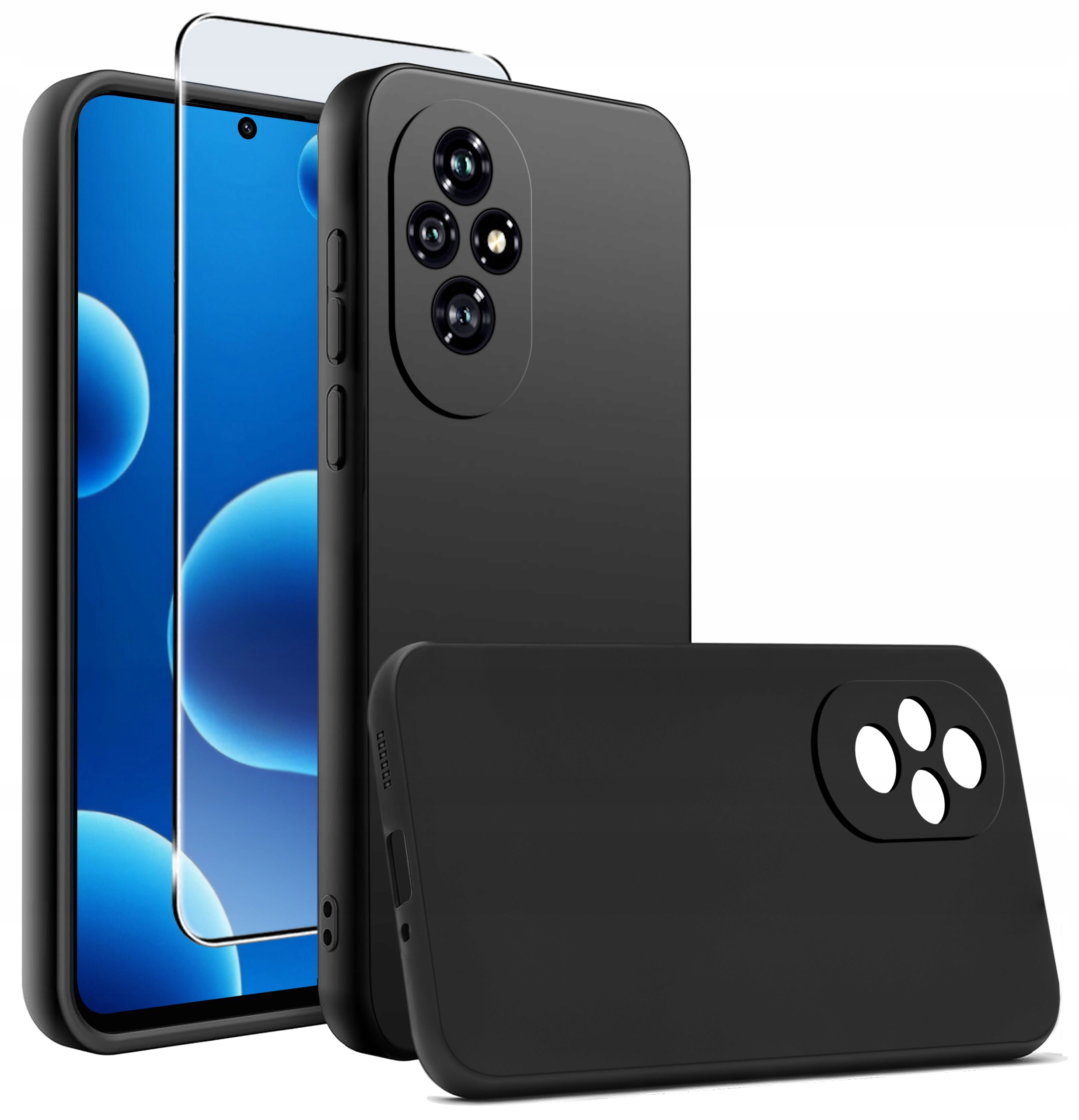 Etui do Honor 200 5G CASE Gumowe CZARNE Matowe Silikon Slim + SZKŁO 9H – Ochrona i styl w jednym