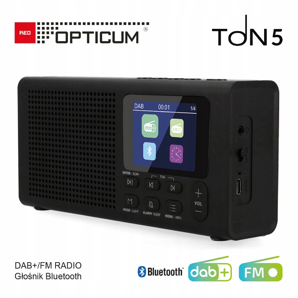 Radio FM / DAB / DAB+ RED TON5 czarny BLUETOOTH – Twoje ulubione stacje zawsze pod ręką