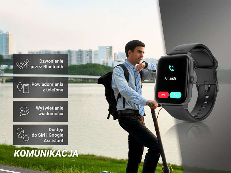 Funkcja rozmów Bluetooth w smartwatchu Hama 6010