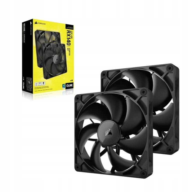 Corsair iCUE LINK RX140 Czarny 2-pack – Wydajność i styl w Twoim komputerze