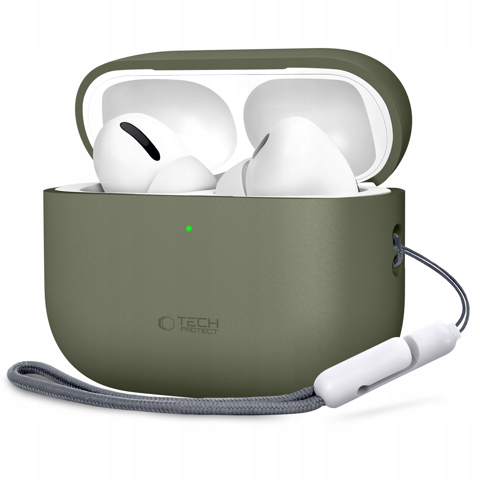 TECH-PROTECT SILICONE APPLE AIRPODS PRO 3 OLIVE GREEN – Stylowe i funkcjonalne etui