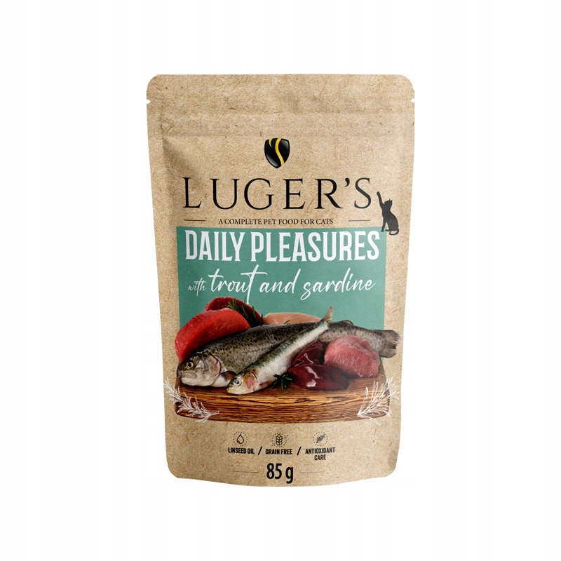 Karma mokra dla kota Luger's Daily Pleasures z pstrągiem i sardynką – Pełnowartościowe odżywianie dla Twojego pupila
