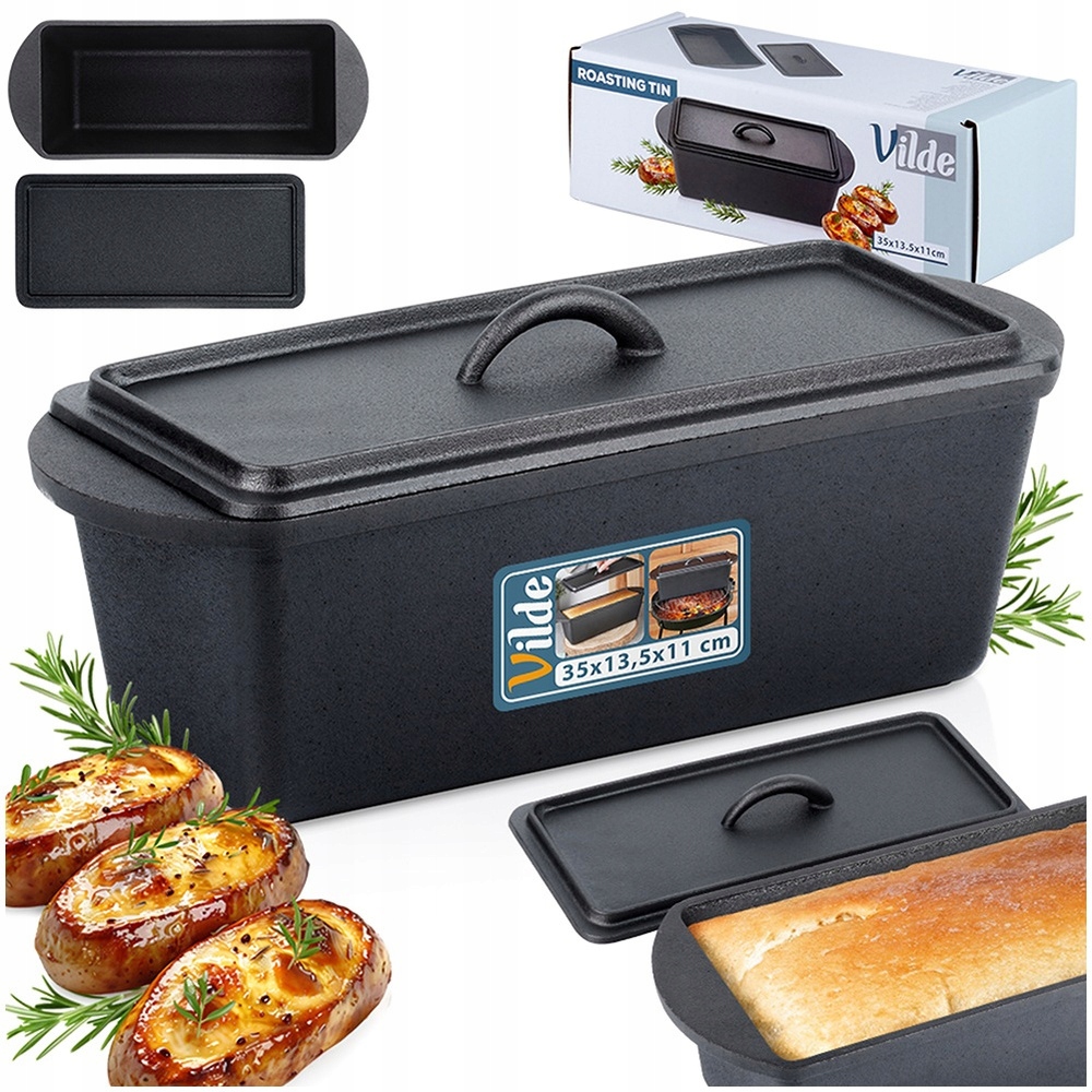 Forma do Wypiekania Chleba z Pokrywką Żeliwna VILDE 35 cm 3 L – Idealne rozwiązanie dla miłośników pieczenia