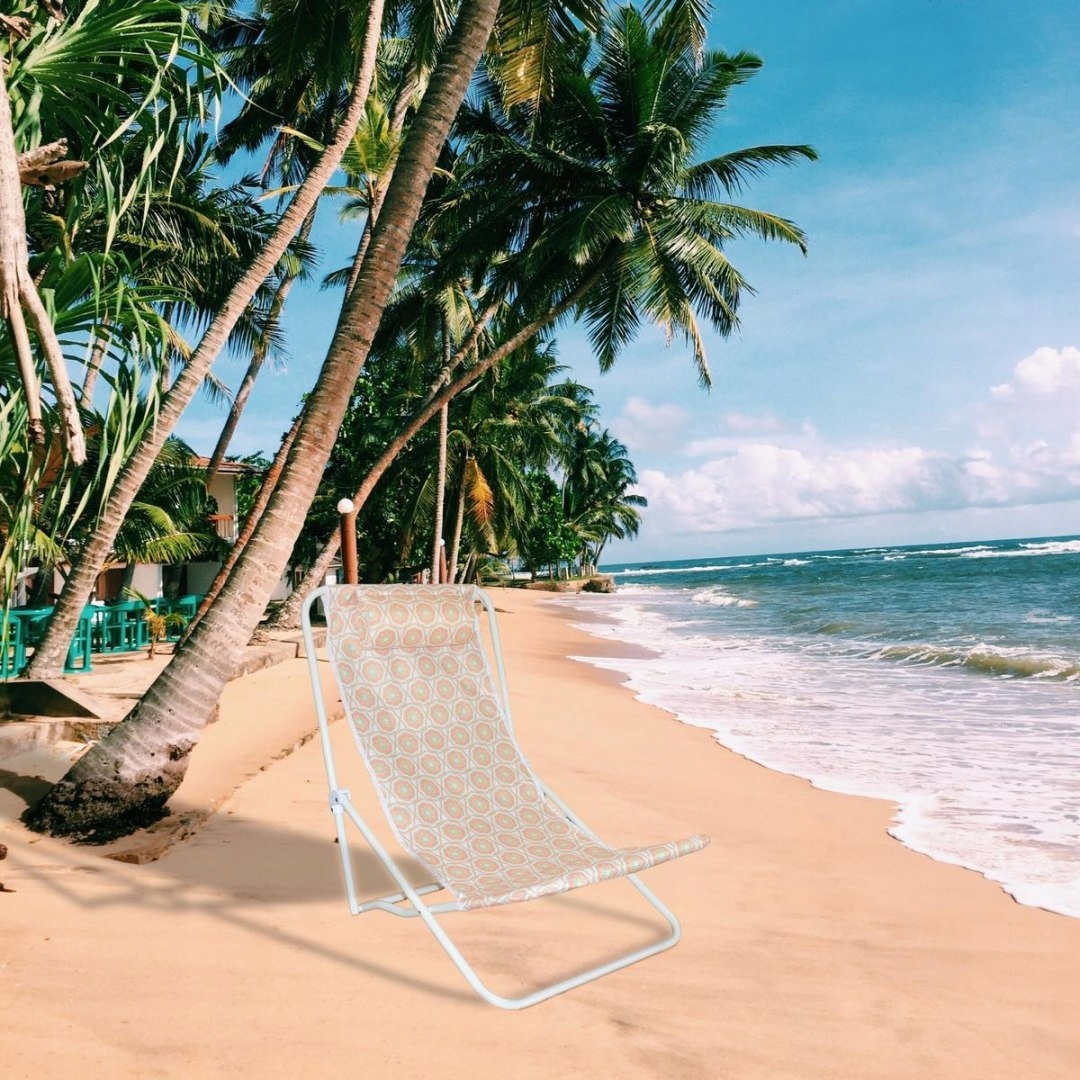 Leżak Składany Plażowy z Zagłówkiem Pomarańczowy – Idealny na Wakacje