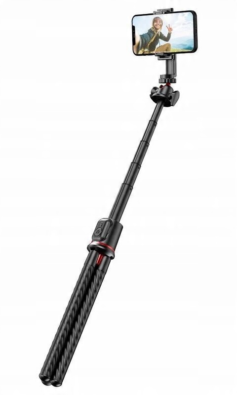 Kompaktowy statyw biurkowy i teleskopowy selfie stick