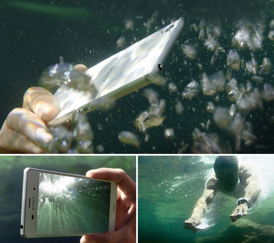 Urządzenia Xperia Z3 możesz używać w deszczu lub na basenie