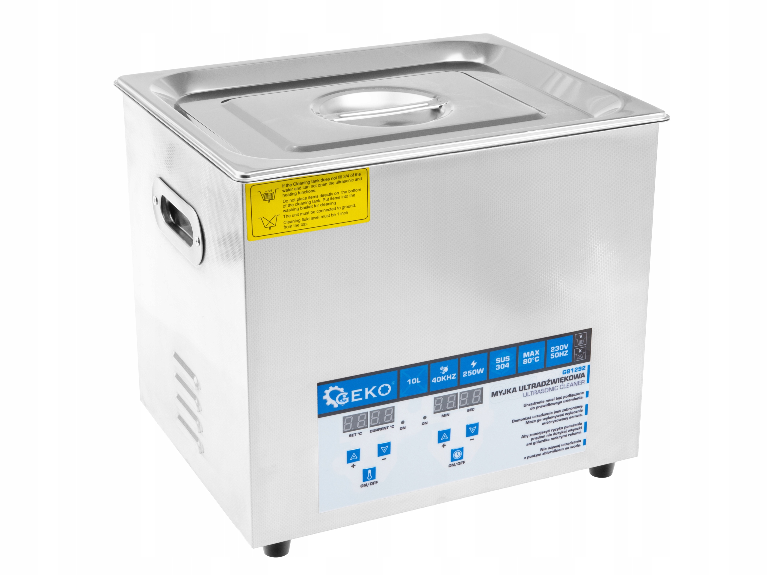 Wydajność ultradźwiękowa 250W i częstotliwość 40 kHz
