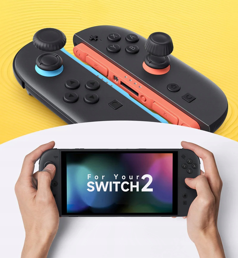 Nakładki Gumki na Joy-Con 6w1 JSAUX do konsoli Nintendo Switch 2 Czarne – Komfort i kontrola w każdej grze