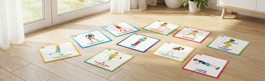 Plansze Animacyjne Rozgrzewka 50x50 cm 11 szt. – Idealne do zabaw i animacji