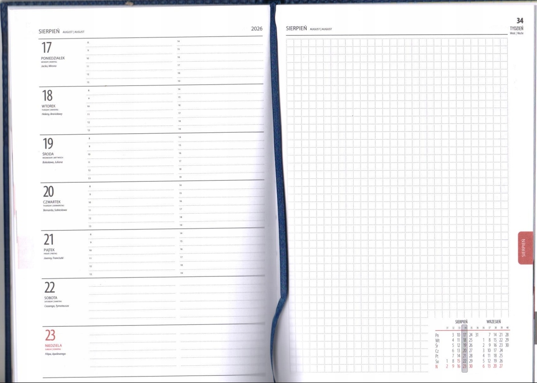 Wysokiej jakości papier 64g/m2 i druk w dwóch kolorach