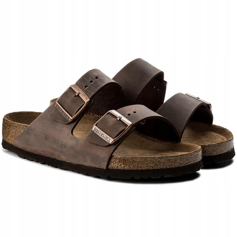 Birkenstock Arizona FL WB Habana 452761 Brązowe 44 – Klasyczne klapki męskie dla komfortu