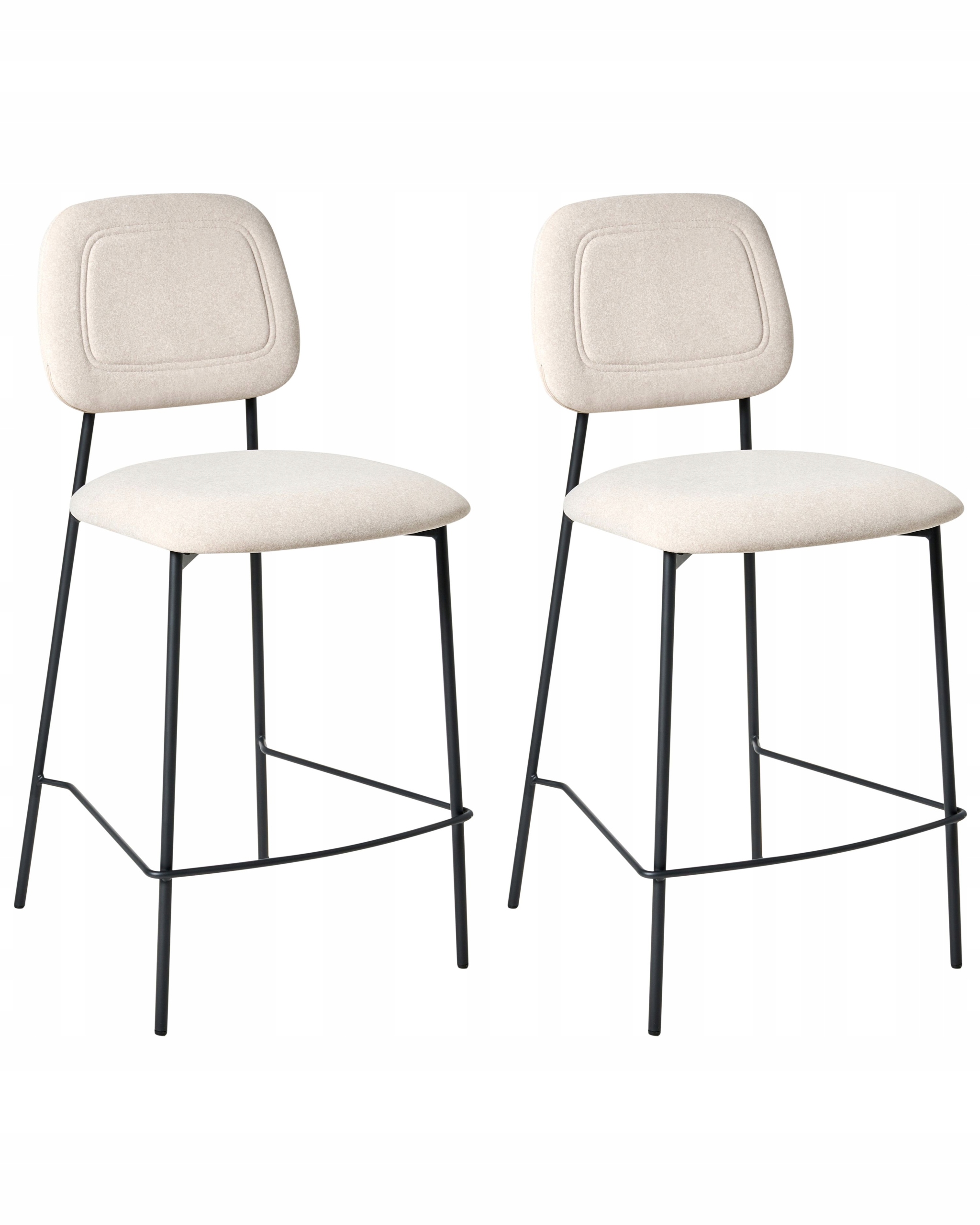 Zestaw 2 krzeseł barowych DUETTE Welur Jasnobeżowy – Elegancja i komfort w Twoim wnętrzu