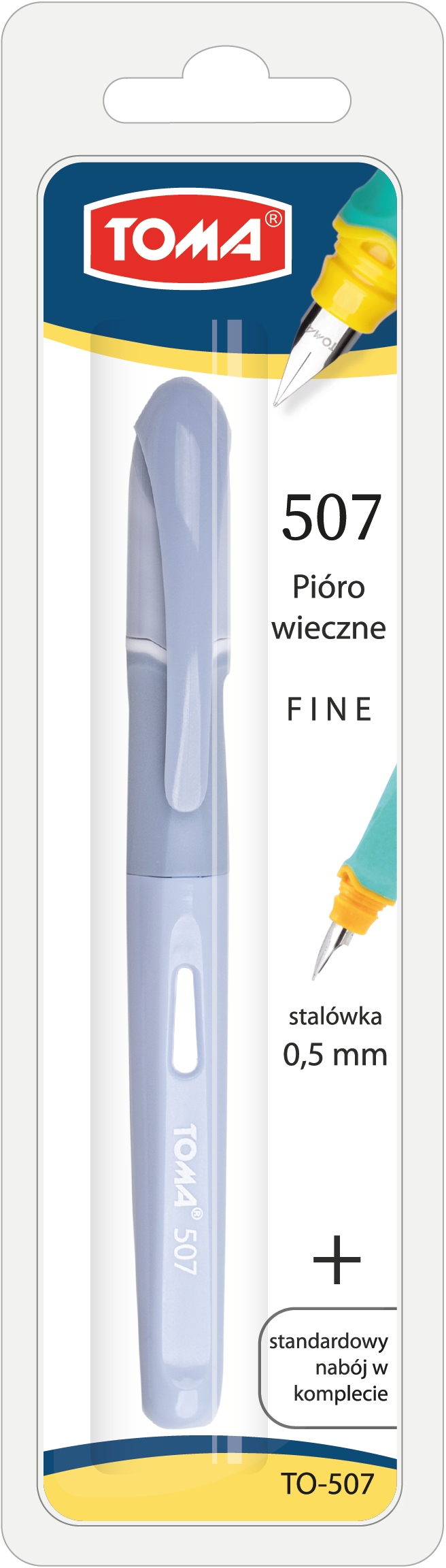 Pióro wieczne Rubber szaro-niebieskie – Elegancja i komfort pisania