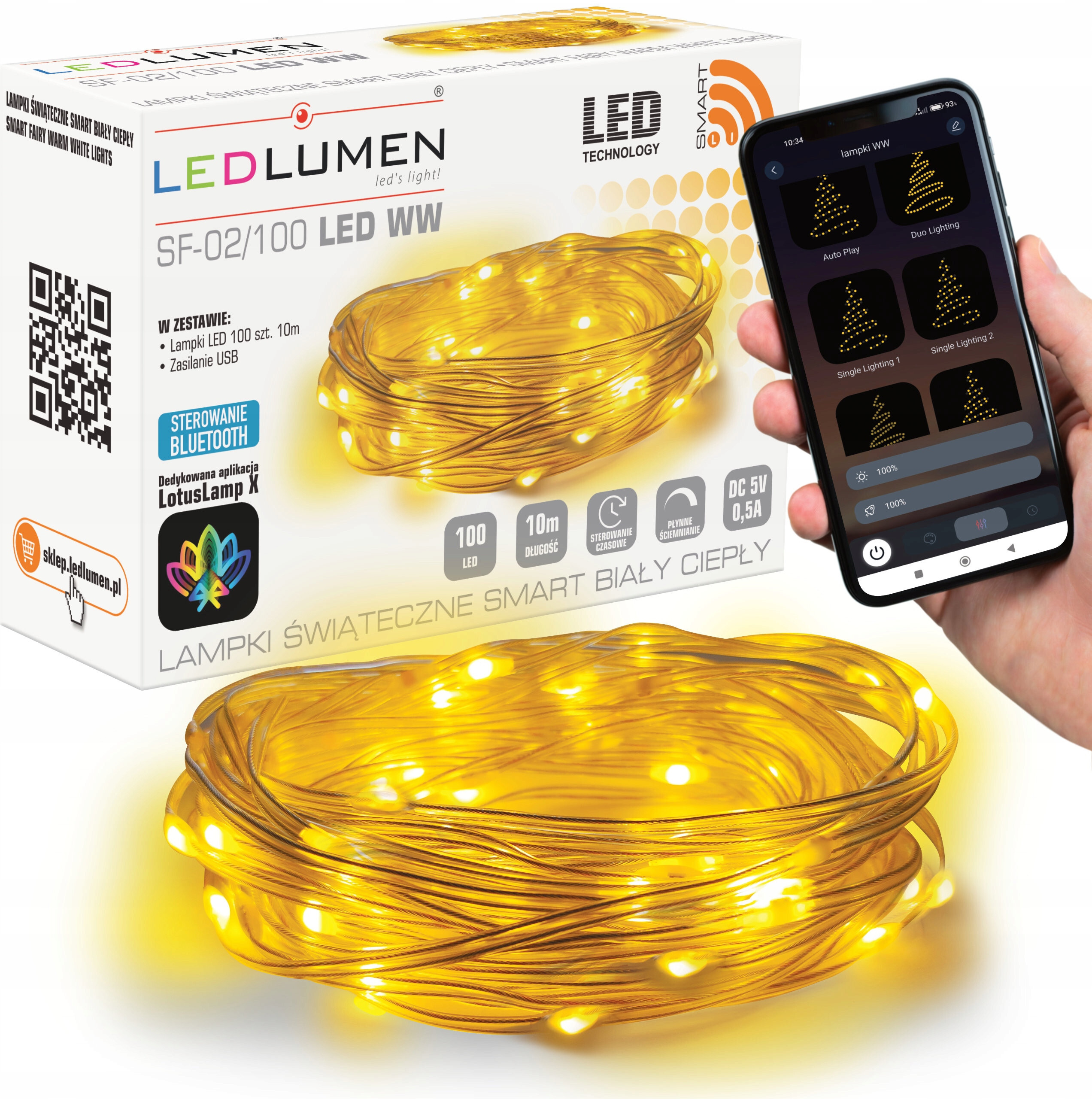 SF-02/100 LED WW 10m USB SMART – Nowoczesne oświetlenie do Twojego domu