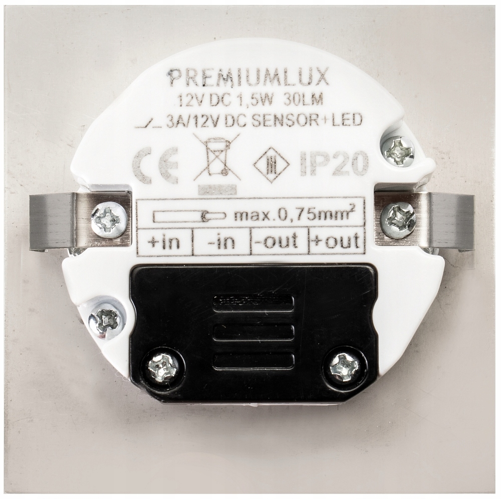 Oprawa Beryl PIR mosiądz zimna 6500K 1,5W 12V DC – Nowoczesne oświetlenie z czujnikiem ruchu