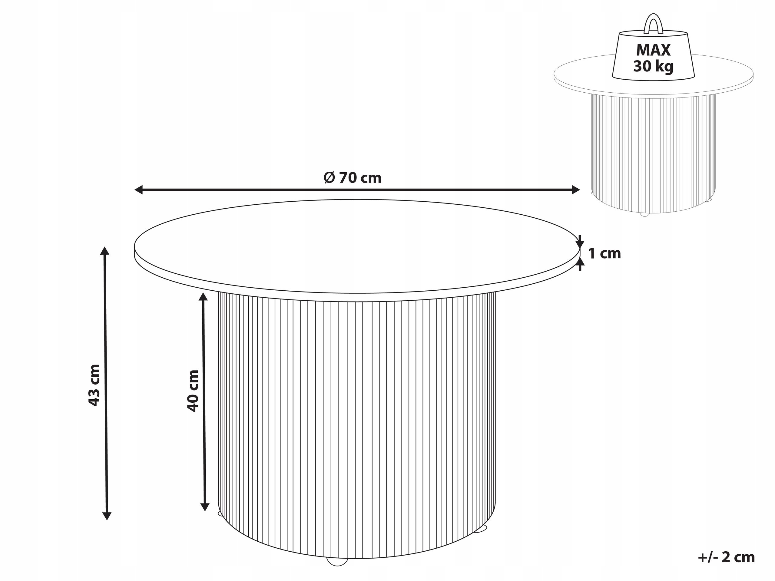 Wymiary i waga stolika kawowego LEONA