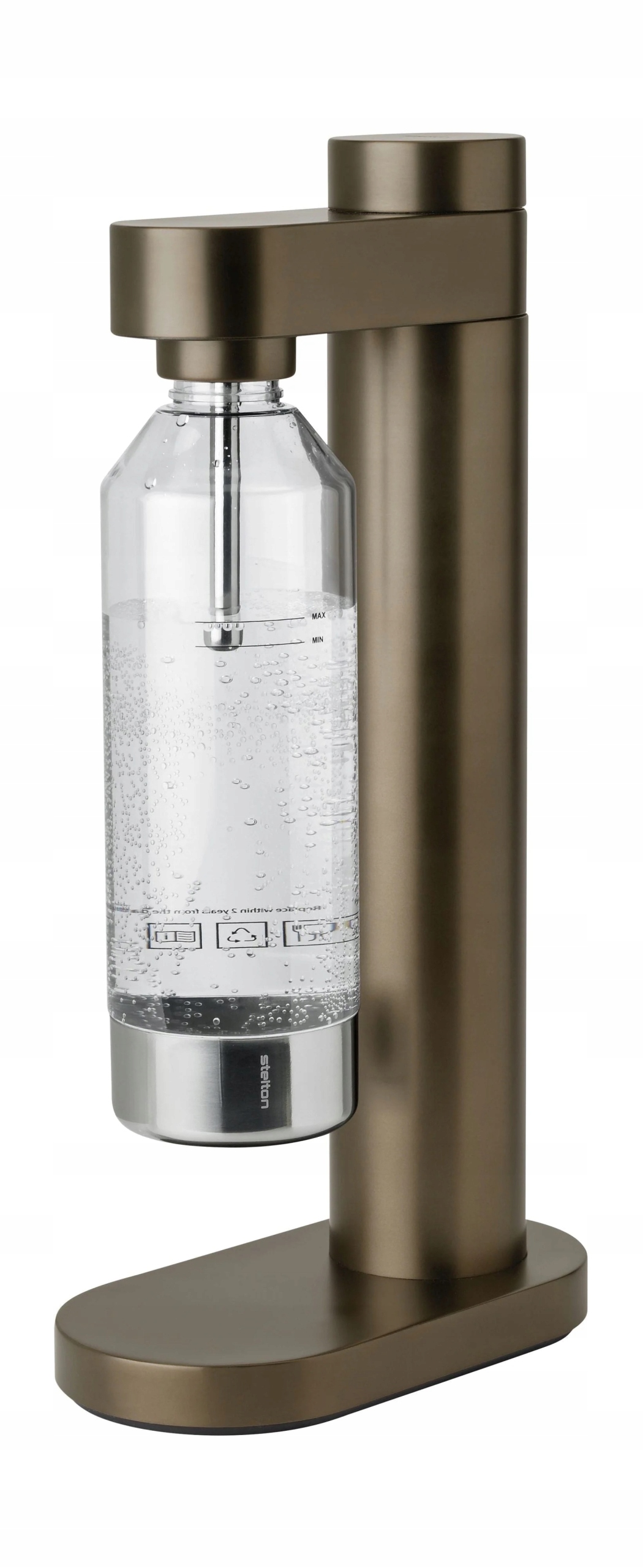 Stelton Brus Carbonator ciemnobrązowy metaliczny – Idealne rozwiązanie do gazowania wody